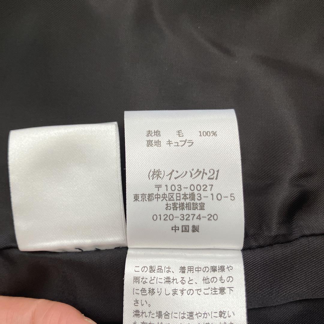 新品　レディースピーコート　ダブルブレスト ウールコート 黒　S