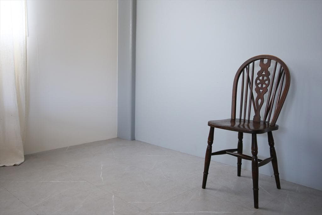 英国アンティーク木製ホイールバックチェア/ダイニングイス/椅子(91-203-5