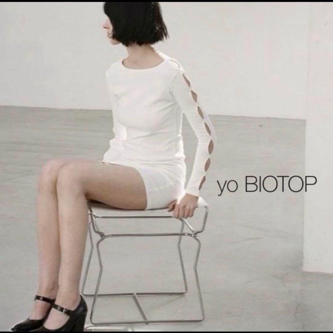 トップス yo BIOTOP open sleeve cotton mini dress