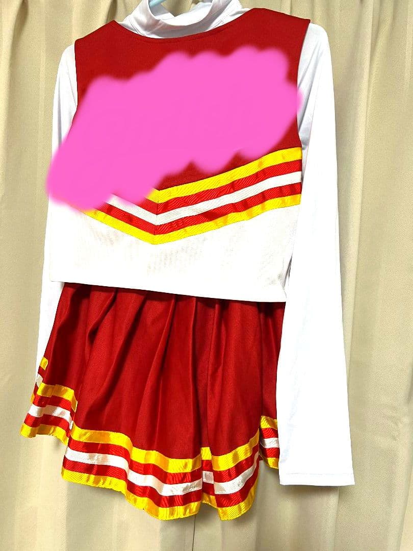 チアリーディングウェア 赤 白 ストライプ