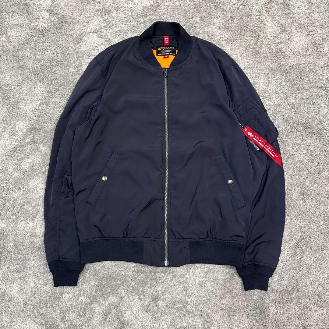ALPHA INDUSTRIESアルファ　ma1フライトジャケット　ネイビーXL
