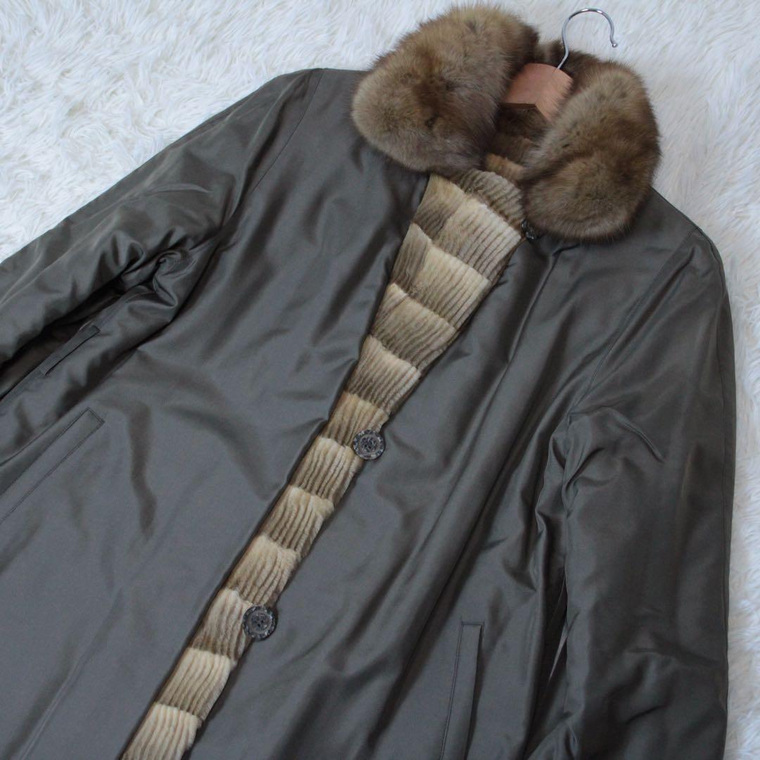 希少  CHIE ロイヤルチエ リバーシブル ファーコート ベージュ