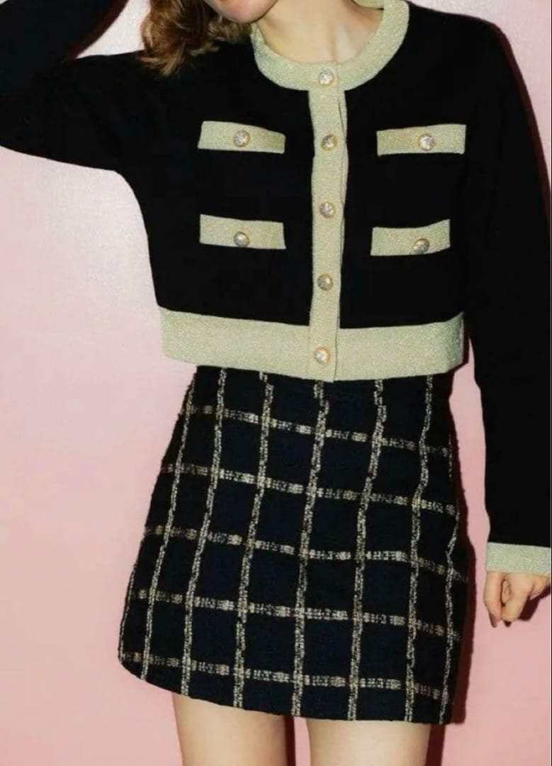 ♡ sheller メタリックツイードキュロット M ♡