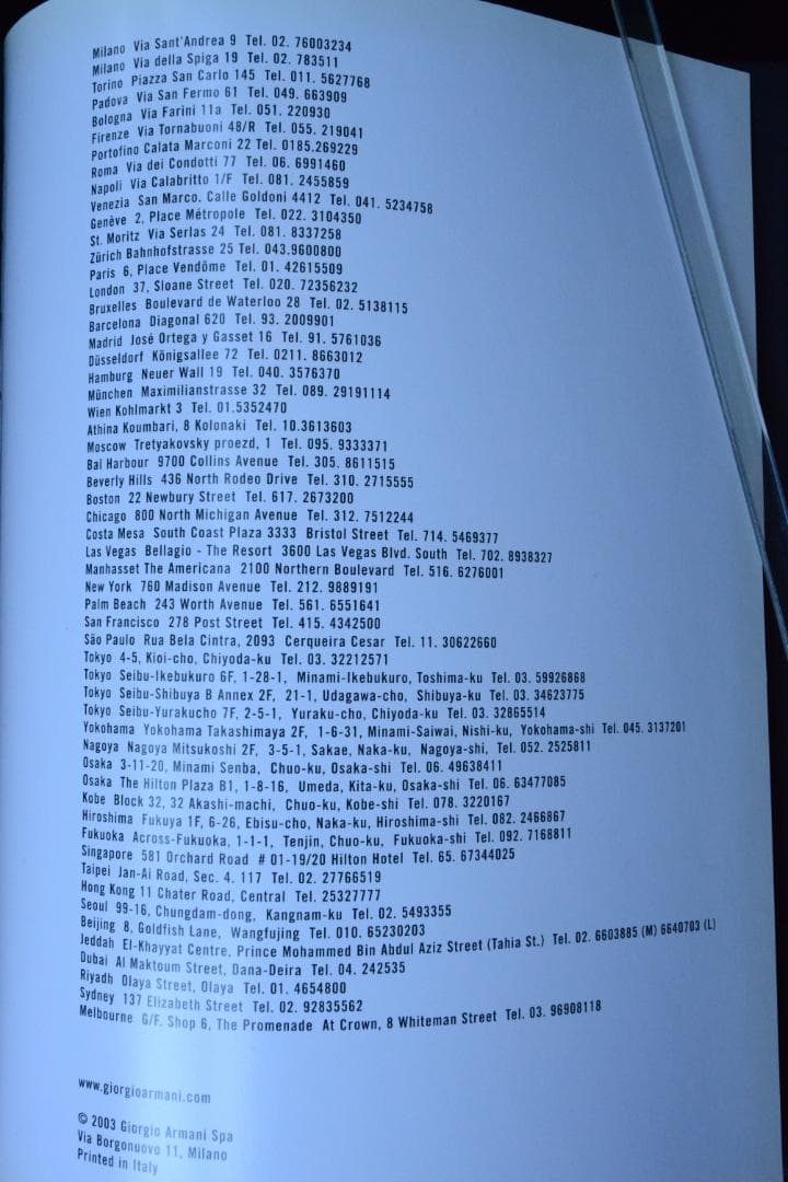 【Giorgio Armani spring summer '03】新品・未読品
