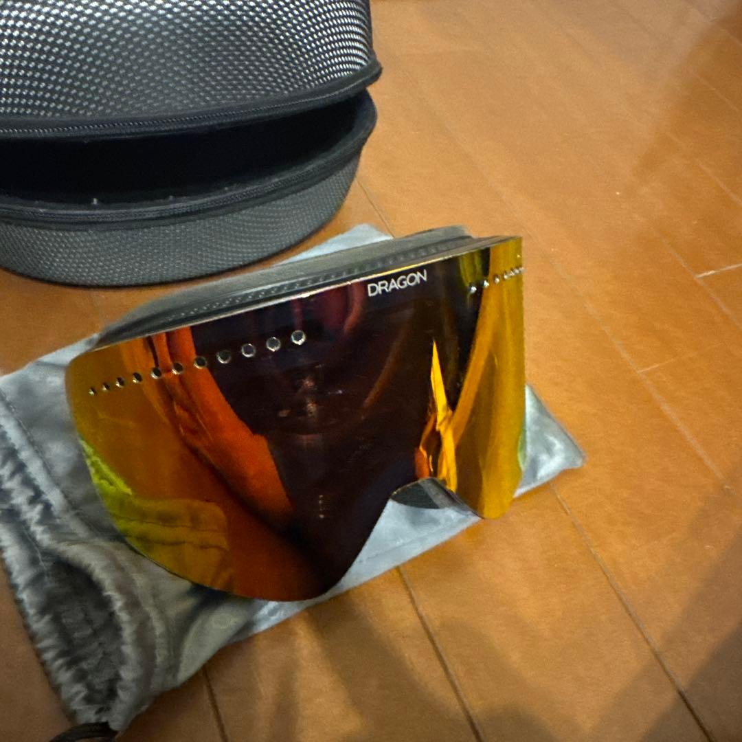 DRAGON LUMA LENS オレンジミラーゴーグル ケース付き