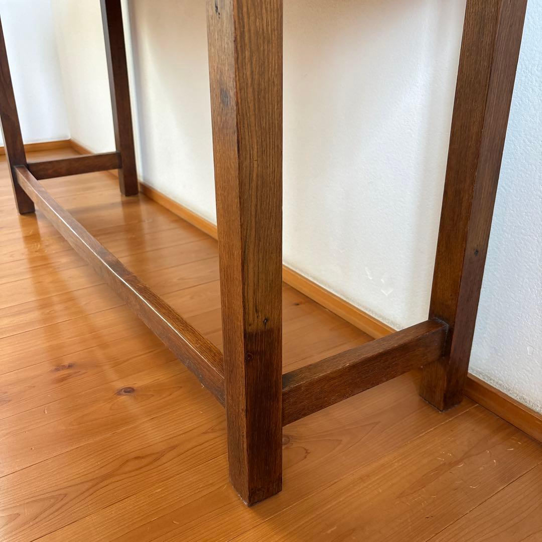 古家具『木製長机 引出し4つ付き』