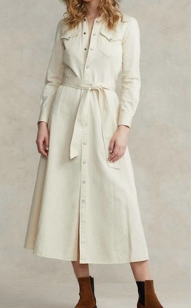 Polo Ralph Lauren アイボリー シャツワンピースS