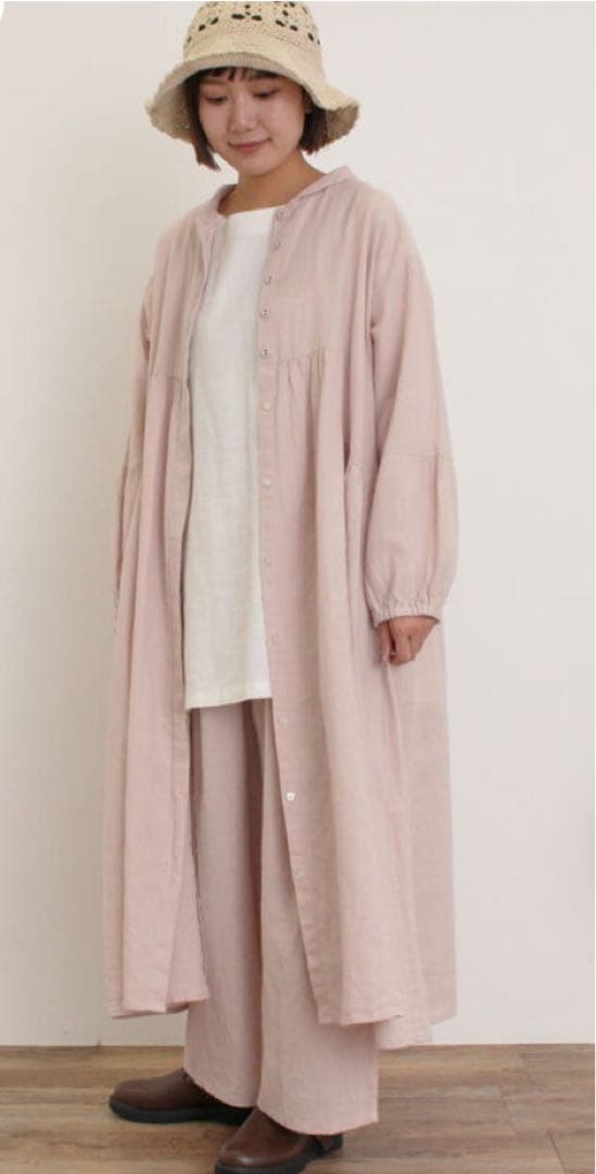 ⭐︎ほうじ茶☆新品タグ付きsm2クロスリネンショールカラーワンピースMピンク