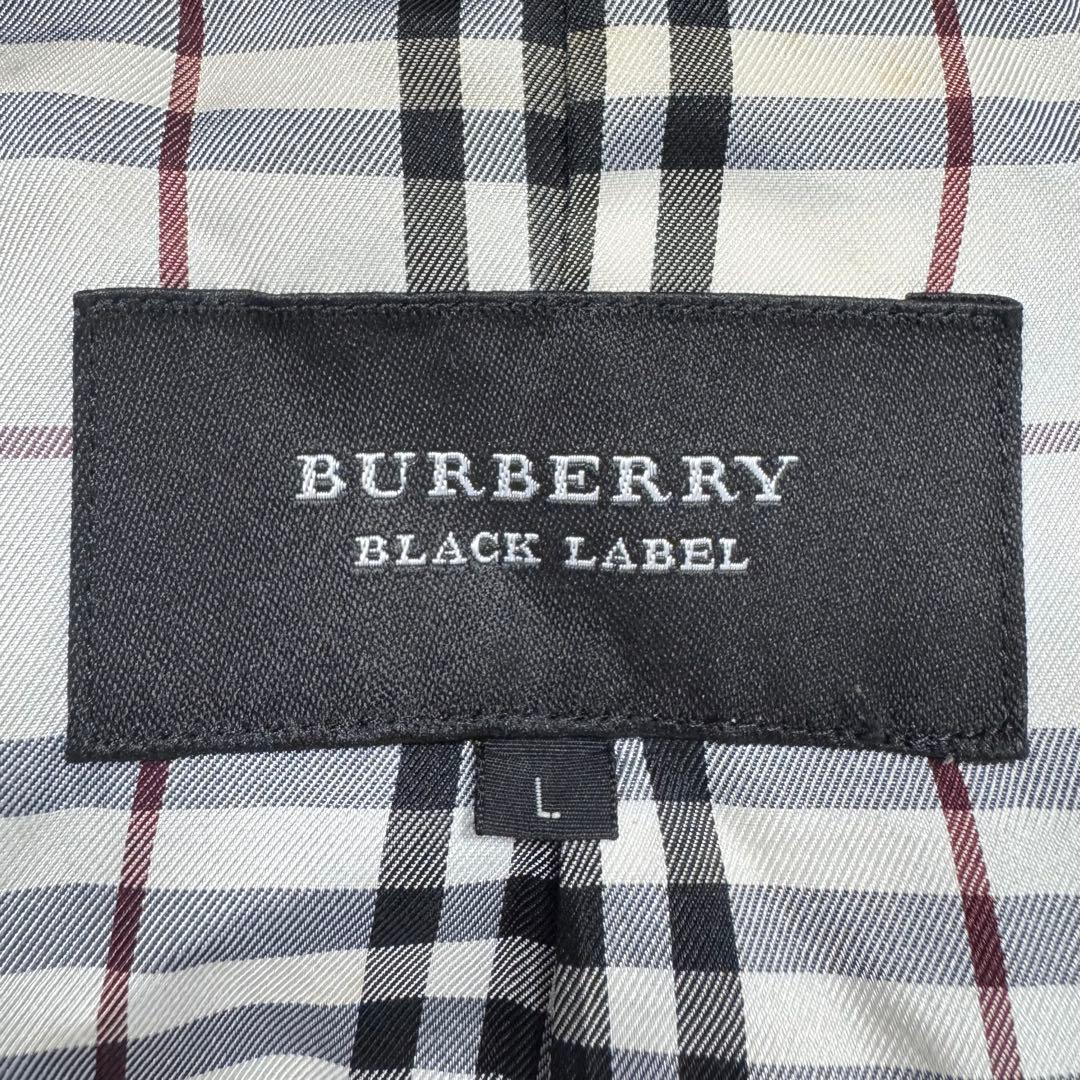 美品✨バーバリーブラックレーベル ナポレオン ベロア ノバチェック 銀ボタン 黒