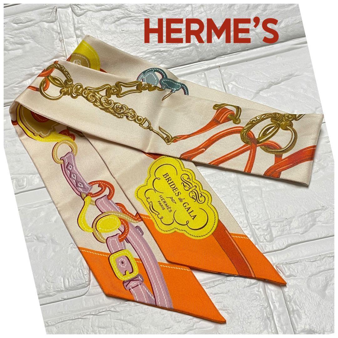 【良品】HERME'S エルメス シルク ツイリー スカーフ ❤︎