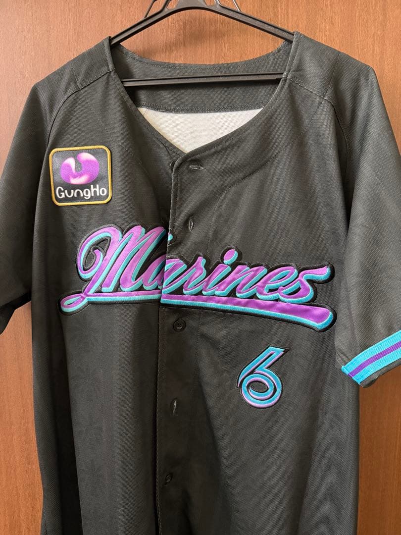 千葉ロッテマリーンズ　ブラックサマー　西川史礁 6 ユニフォーム Lサイズ