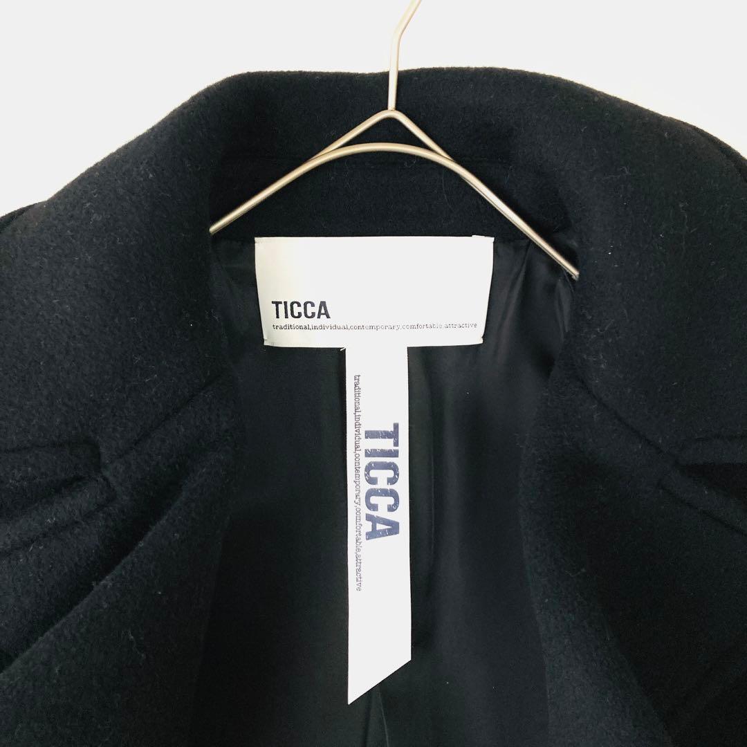美品✨️ティッカ　23年モデル　ピーコート　オーバーサイズ　ダブルブレスト　黒