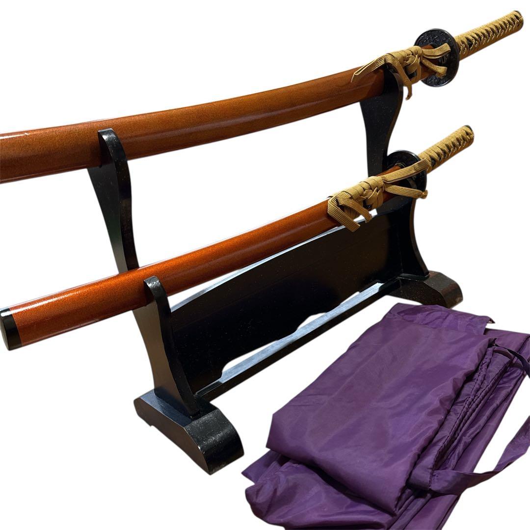 【美品】高級模造刀 ２本セット　打刀 日本刀 武具 観賞用　コスプレ　台座付き