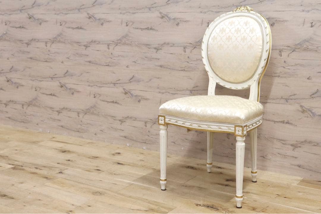 GMIK102D○イタリア製 アンティーク ダイニングチェア アームレスチェア