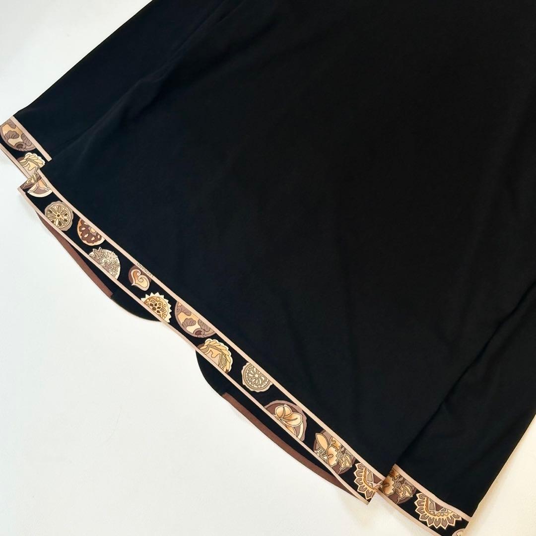 美品✨レオナール カンカン素材 ノーカラージャケット カーディガン 黒