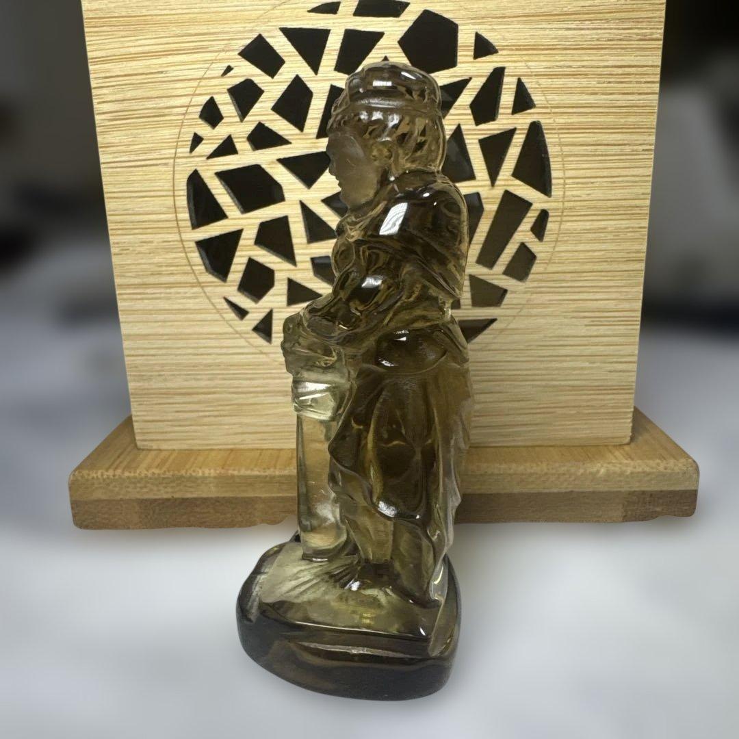 【高級品質】希少 スモーキーゼウスシトリン 不動明王 彫刻