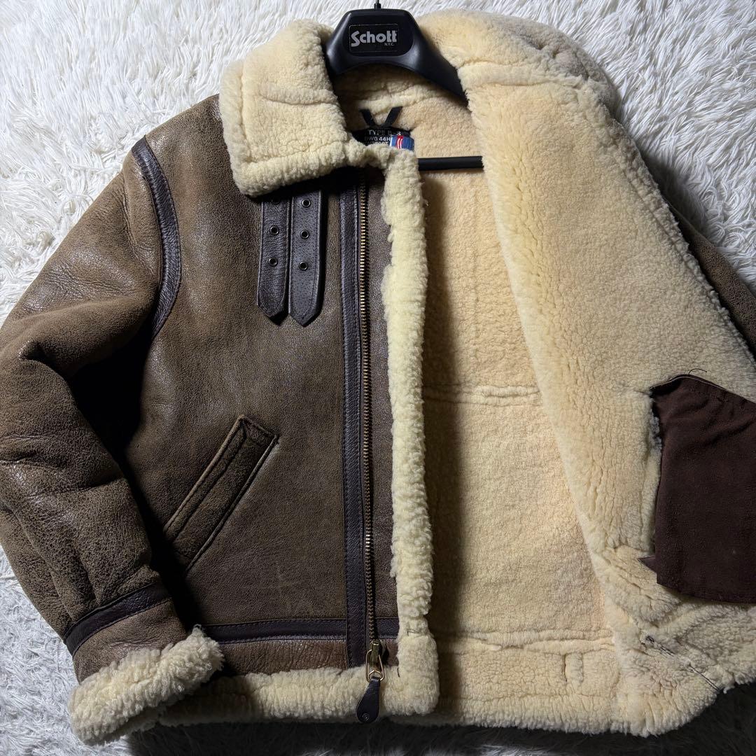 希少■schott B-3 フライトジャケット　羊革　ムートン　257S 38