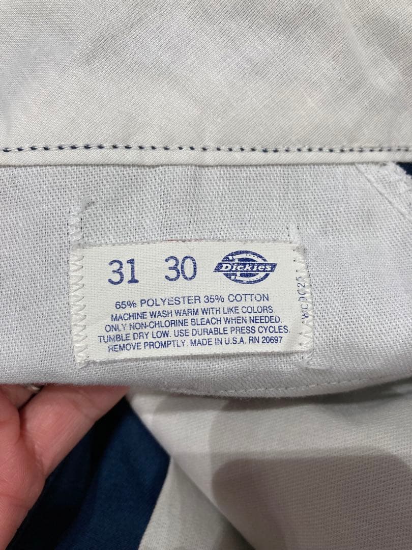 【美品】USA製　Dickies　チビタグ　ワークパンツ　チノパン　ネイビー