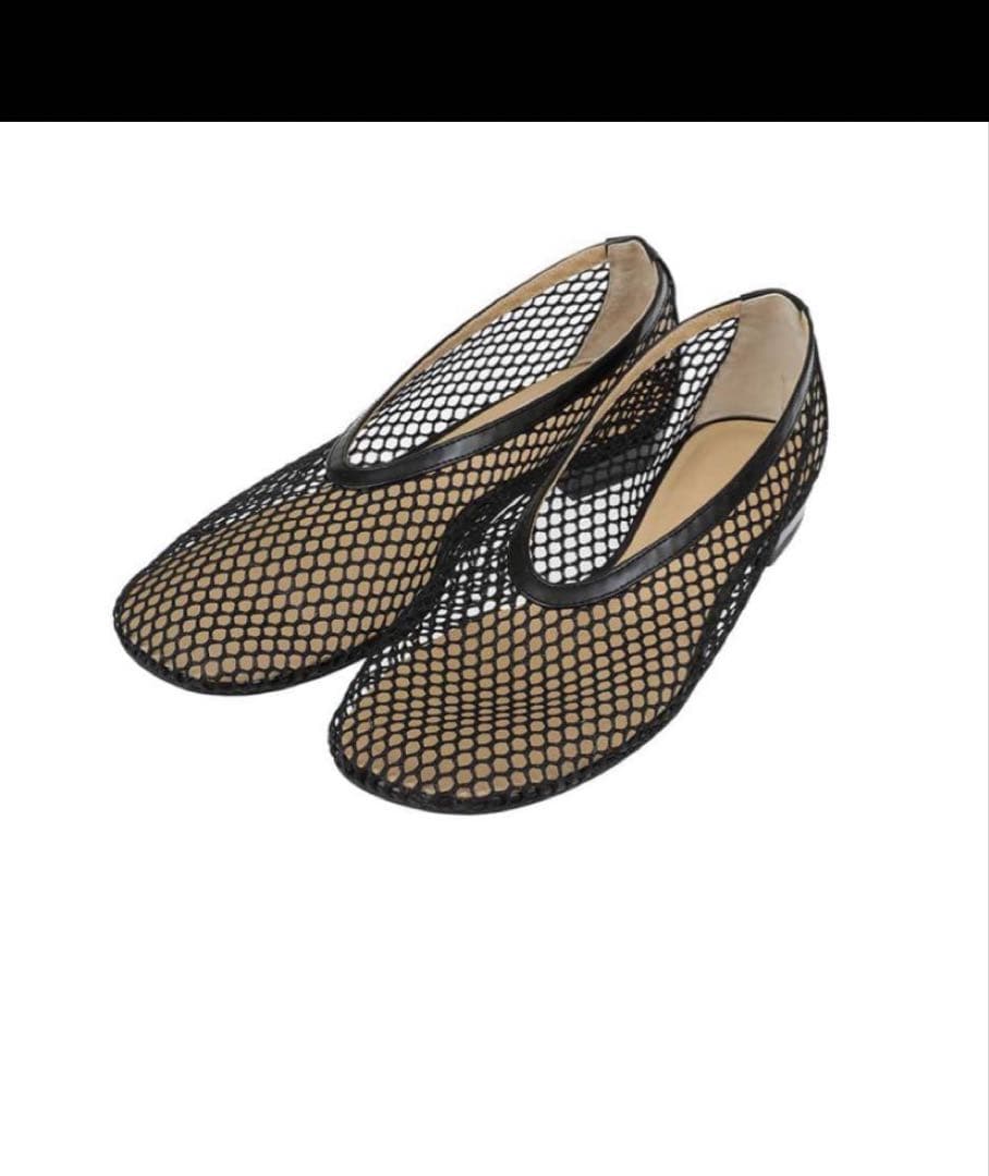 靴 CLANE MESH OBLIQUE TOE FLAT SHOES