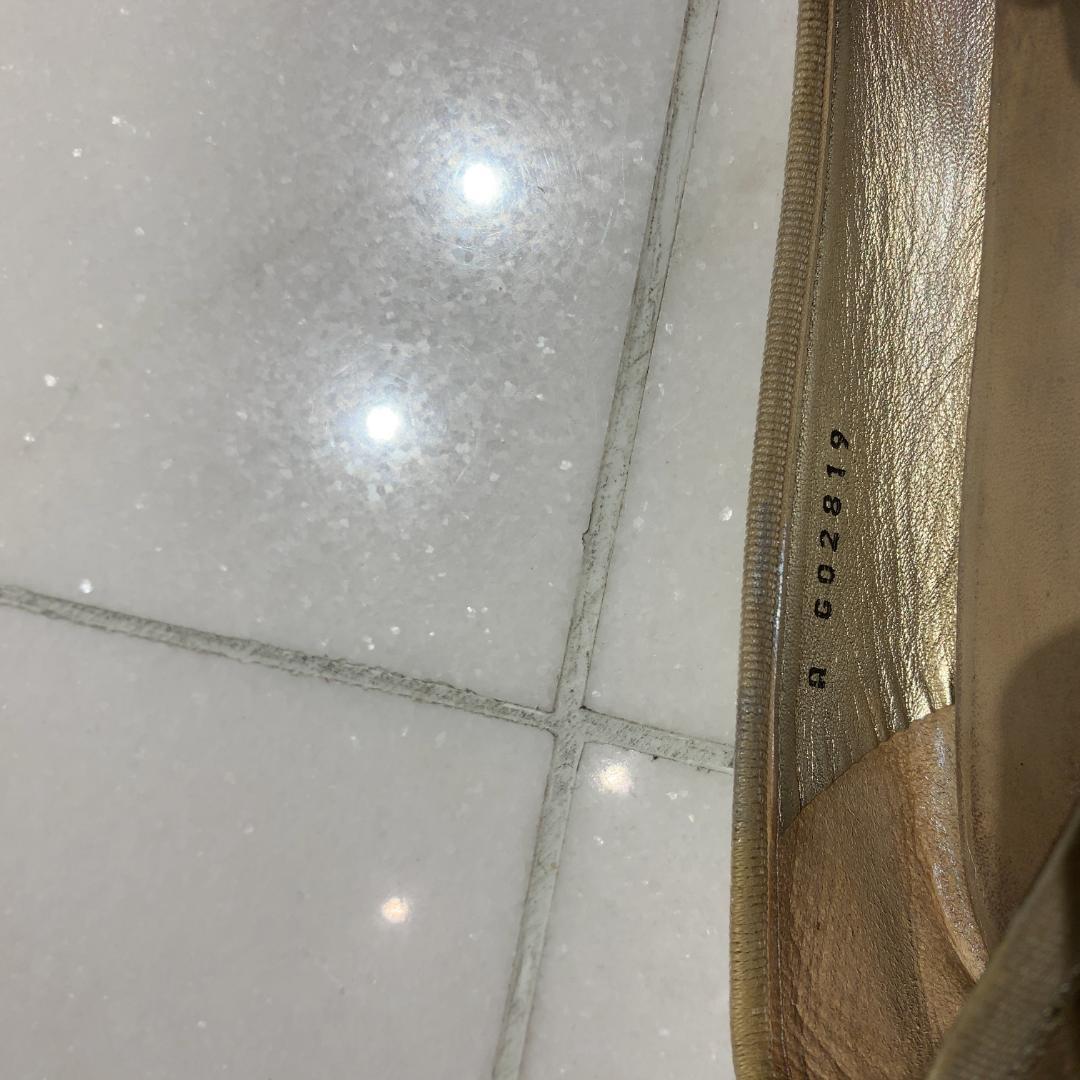 CHANEL シャネル バレエシューズ ゴールド CCロゴ フラット 24cm