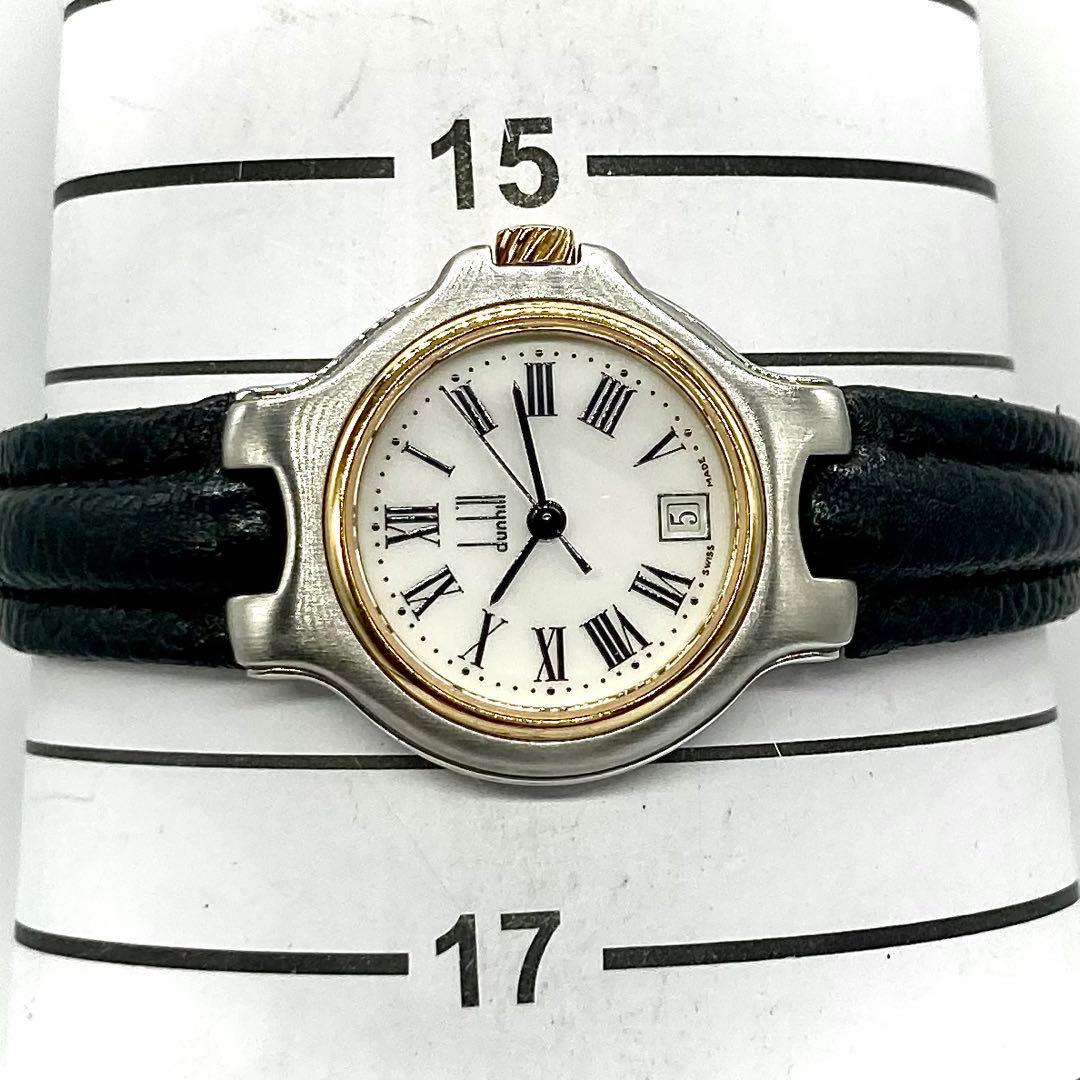 【稼動】 ダンヒル 腕時計 クオーツ QZ ローマン デイト コンビカラー