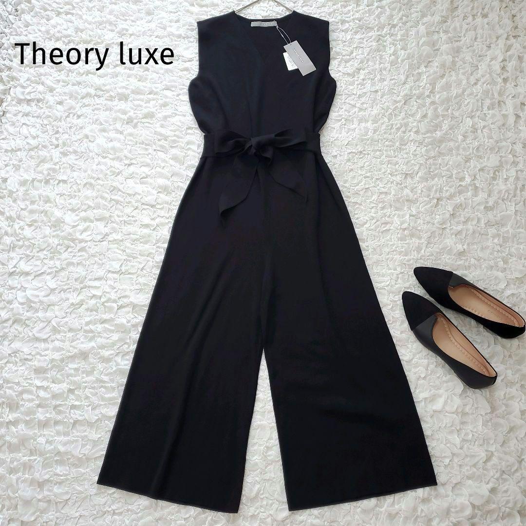 【新品タグ付き】セオリーリュクス　サロペット　オールインワン　ウエストリボン　黒