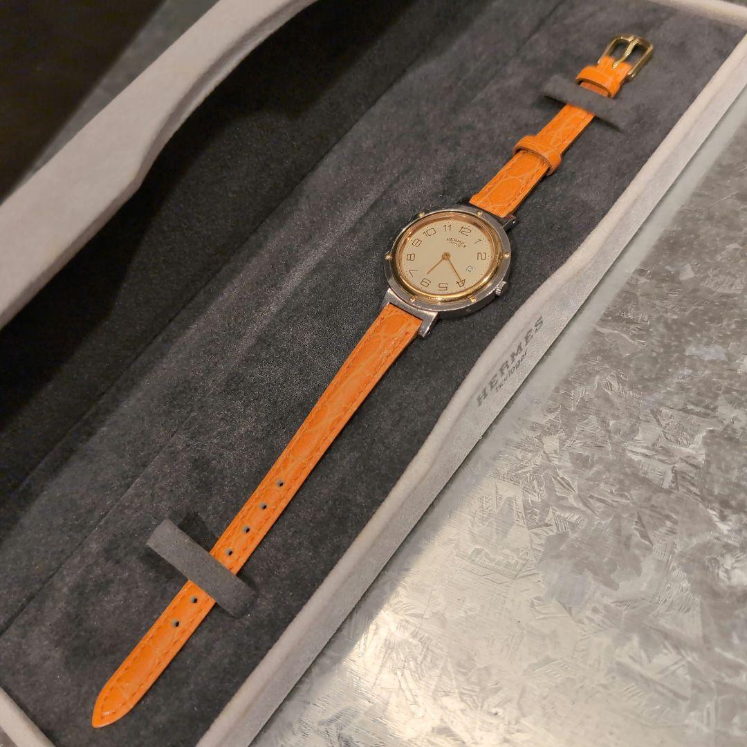 腕時計 クリッパー 54.03 コンビカラー アイボリー文字盤 オレンジ