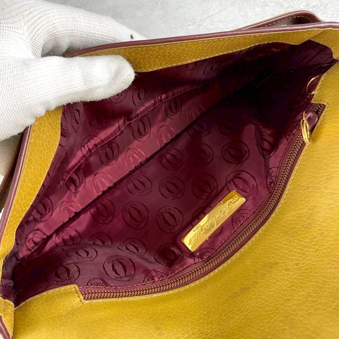 カルティエ マストライン　マスタード　 クラッチバッグ 　 レザー 2way