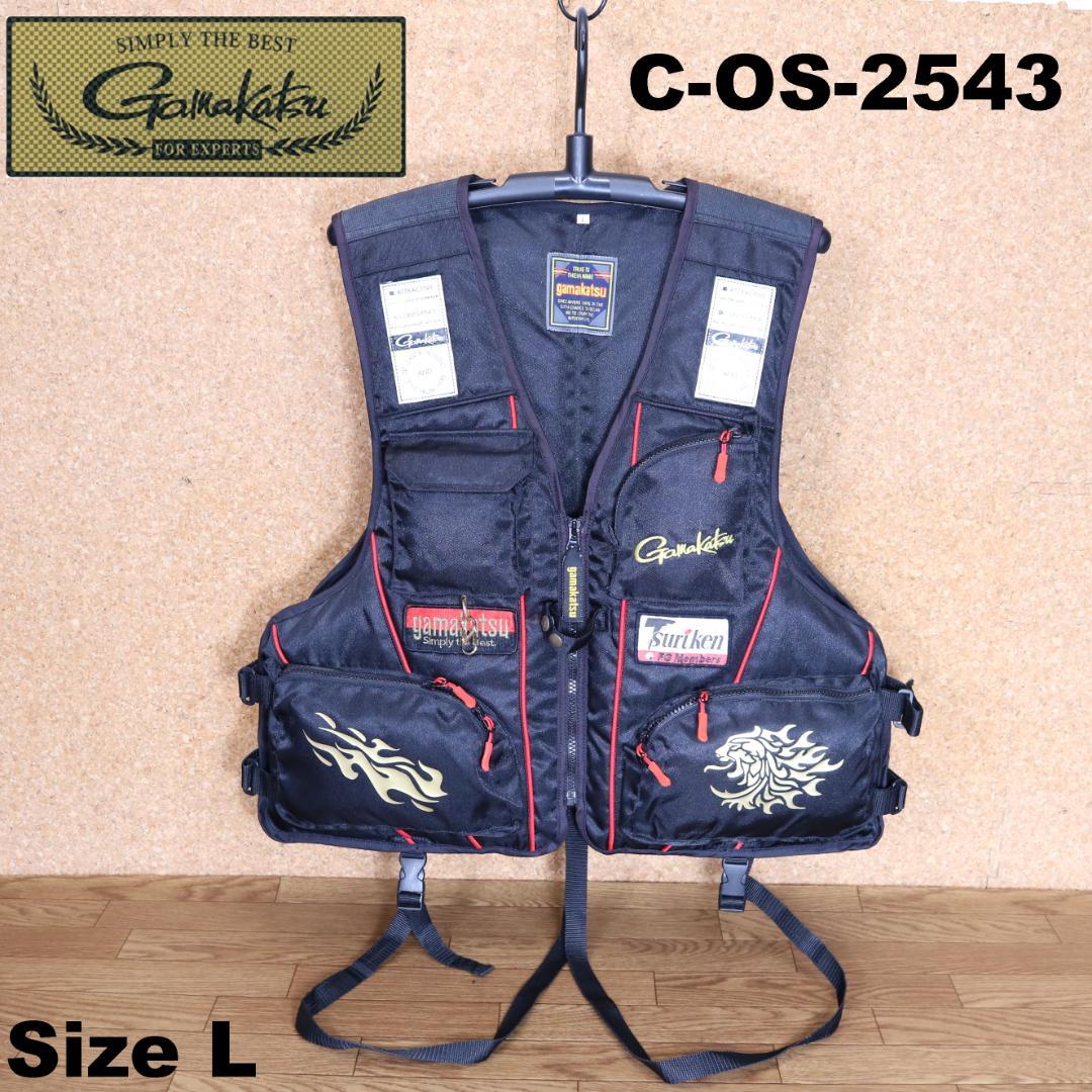大型刺繡 gamakatsu ガマカツ フローティングベスト　ライフジャケット