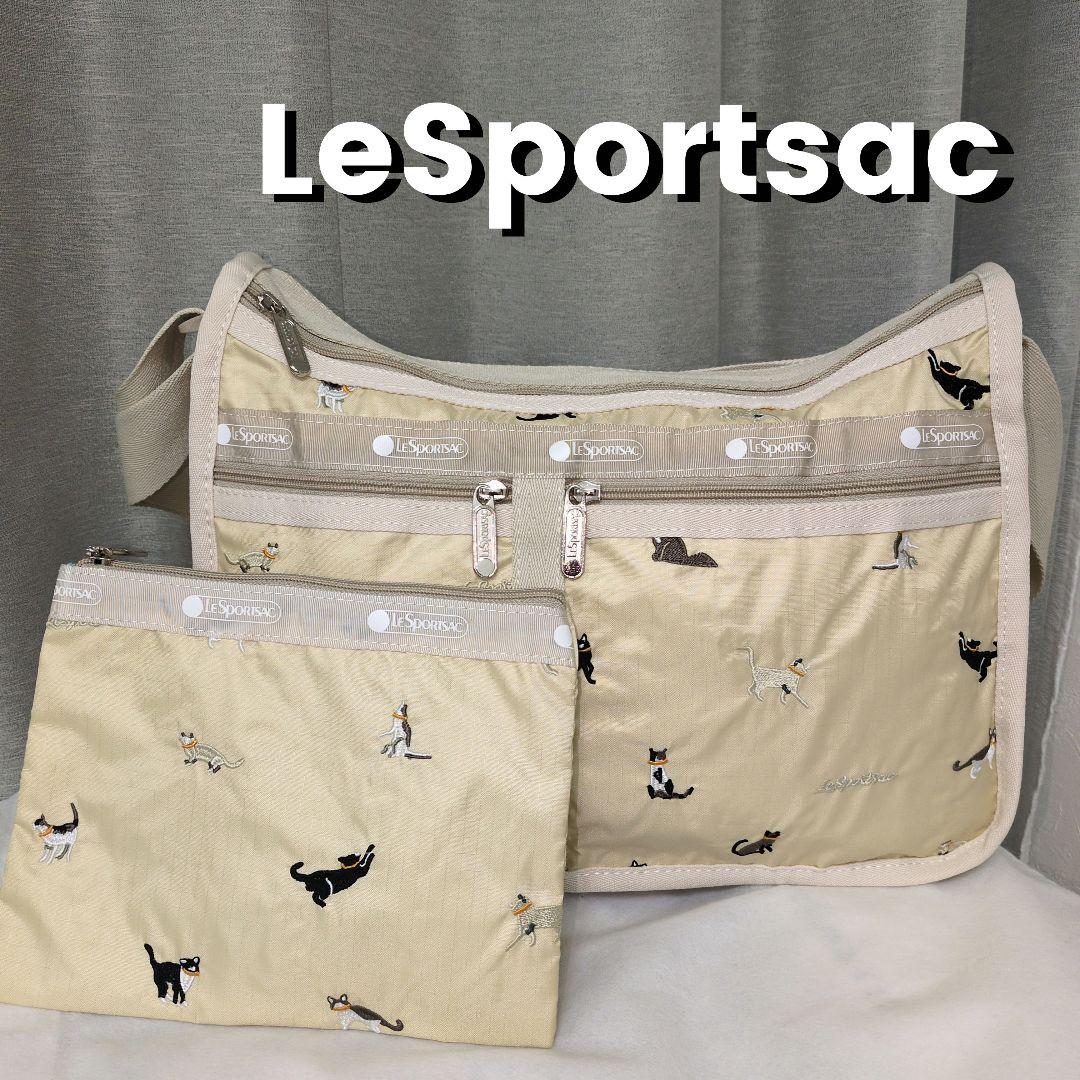 新品未使用　タグ付き！LeSportsac ショルダーバッグ 犬 ネコ刺繍