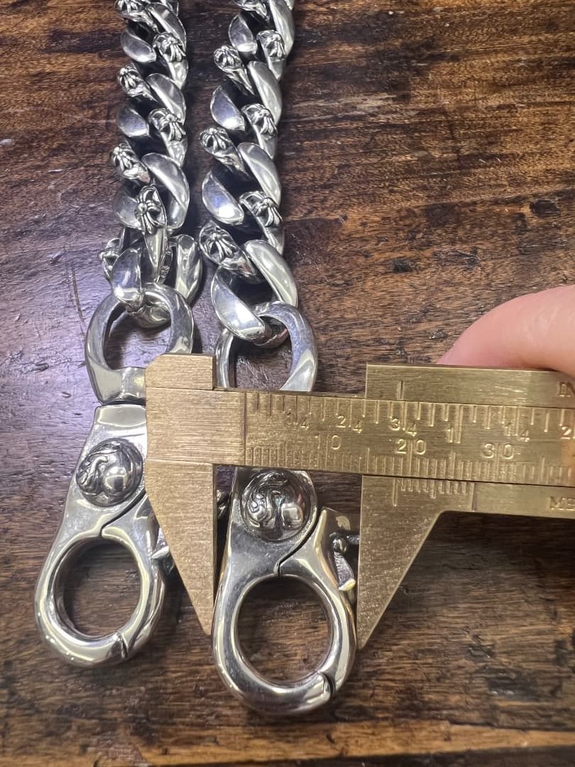 バイカー必須　ウォレット用プレーン　シルバーチェーン　TYPE1　QBKL013