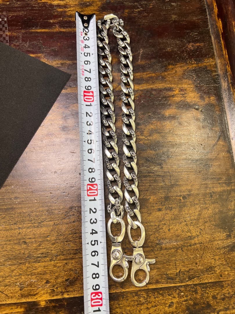 バイカー必須　ウォレット用プレーン　シルバーチェーン　TYPE1　QBKL013