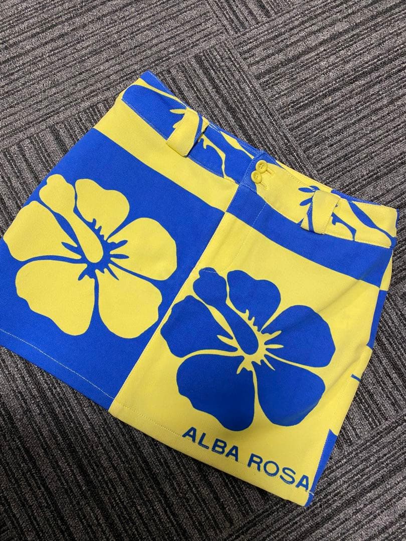 アルバローザ スカート 美品 希少 y2k ハイビスカス柄ミニスカート升目