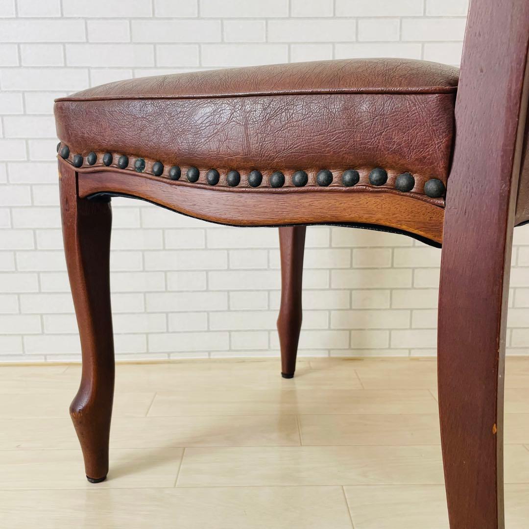 maruni マル二木工 ブラウン ダイニングチェア ベルサイユ 鋲打ち 貴族