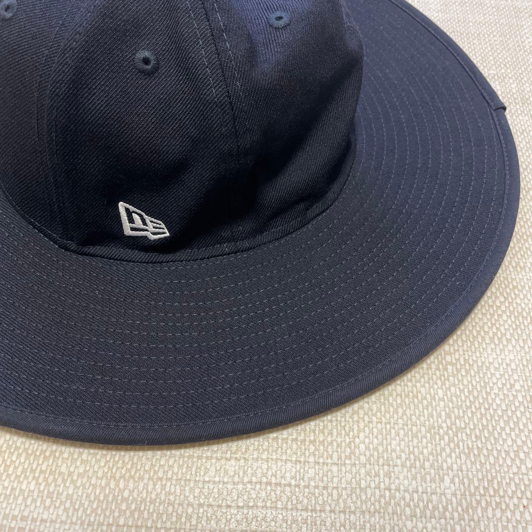 [美品] NEW ERA ニューエラ Fitted Long Brim Hat紺