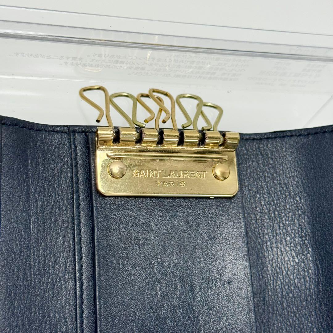 ✨箱付✨サンローラン キーケース 6連 カサンドラ 本革 カード 袋付 男女兼用