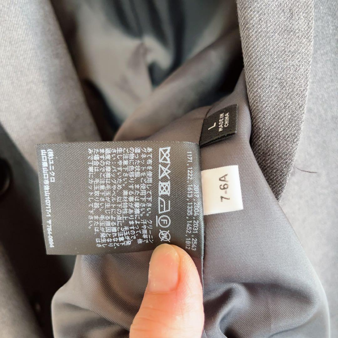 美品25年UNIQLO:C テーラードジャケット ダブルブレスト グレー L