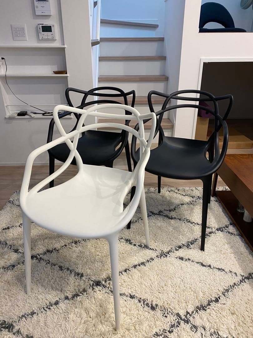 Kartell アームチェア 3脚セット ホワイト ブラック
