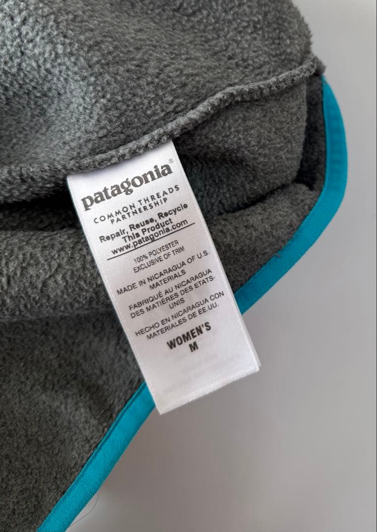 patagonia スナップT シンチラ フリースジャケット グレー ミント M