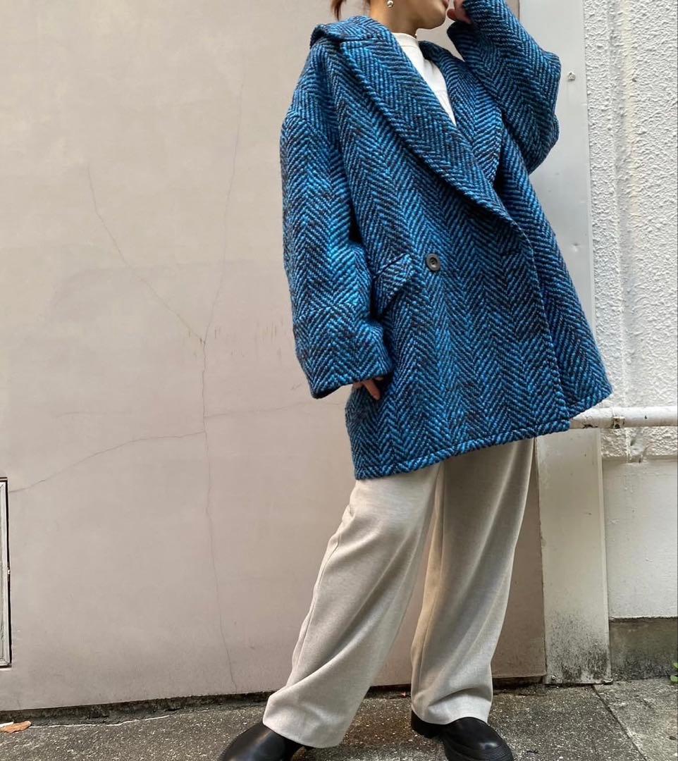 ジャケット・アウター cafune big herringbone double coat