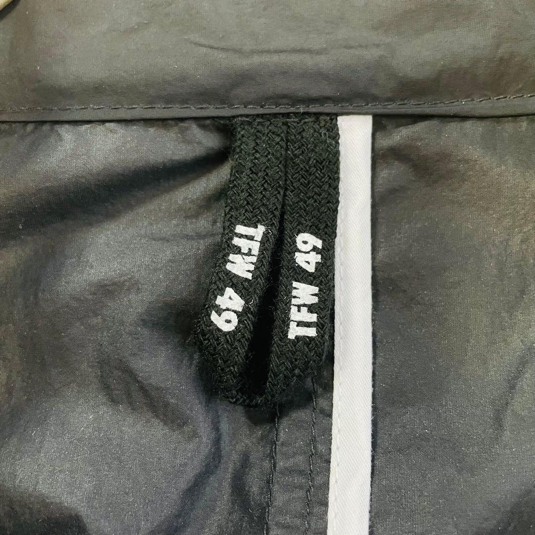 6374【美品】TFW49 ステンカラーコート　撥水　ナイロン　ブラック