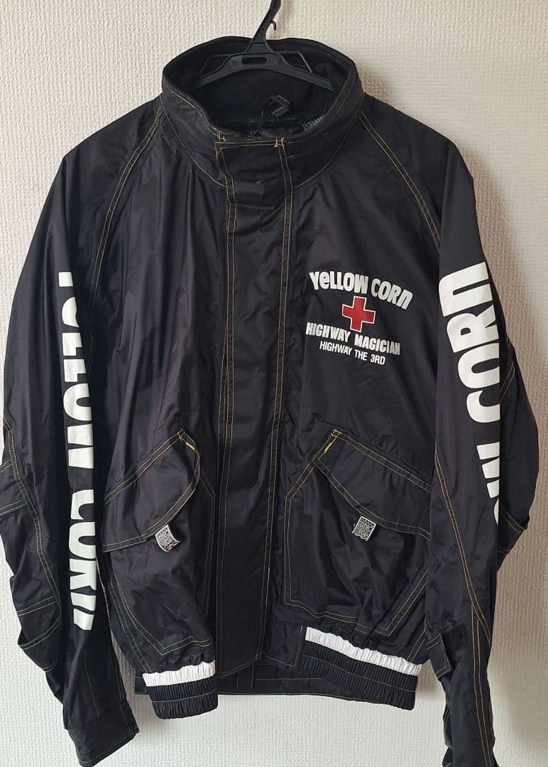イエローコーン　バイク用雨具 レインウェア上下セット　袋付