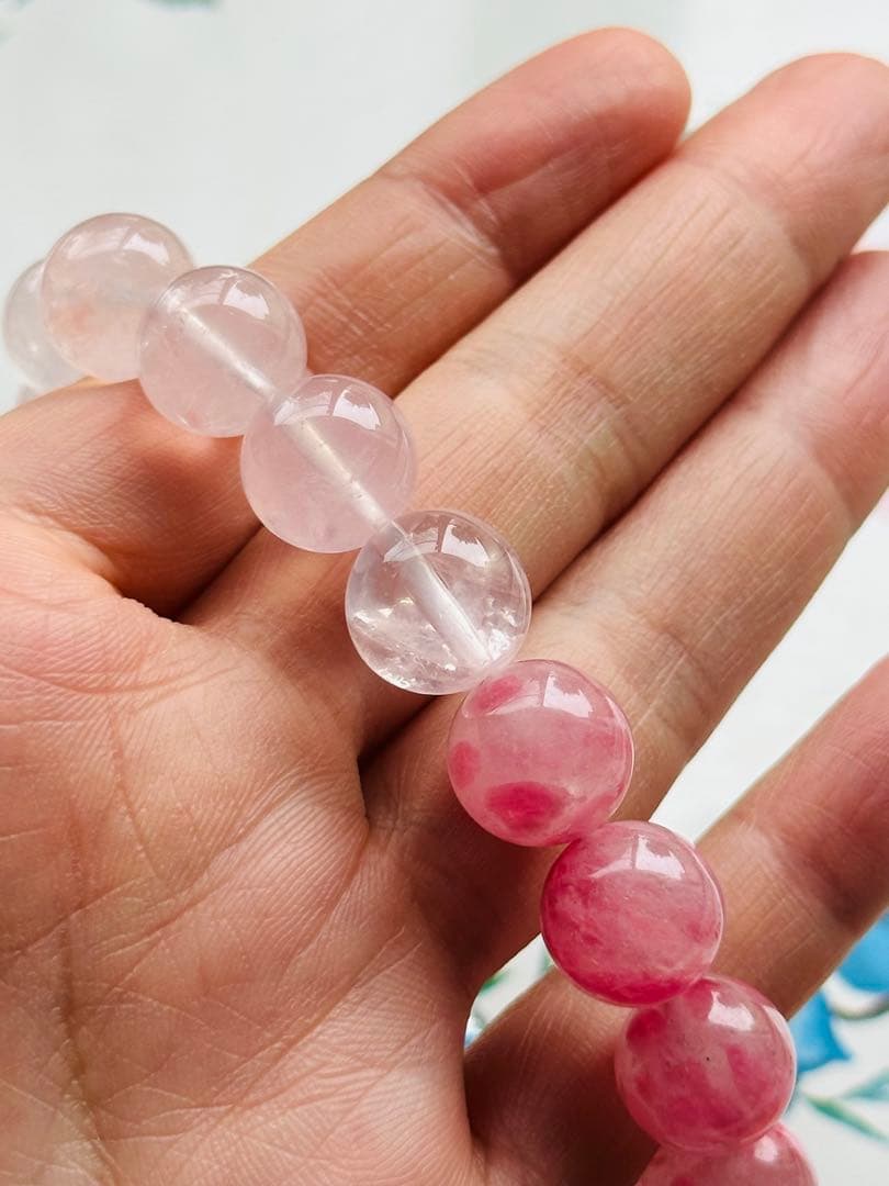 ユニドロブレスレット　ピンク系　17センチ