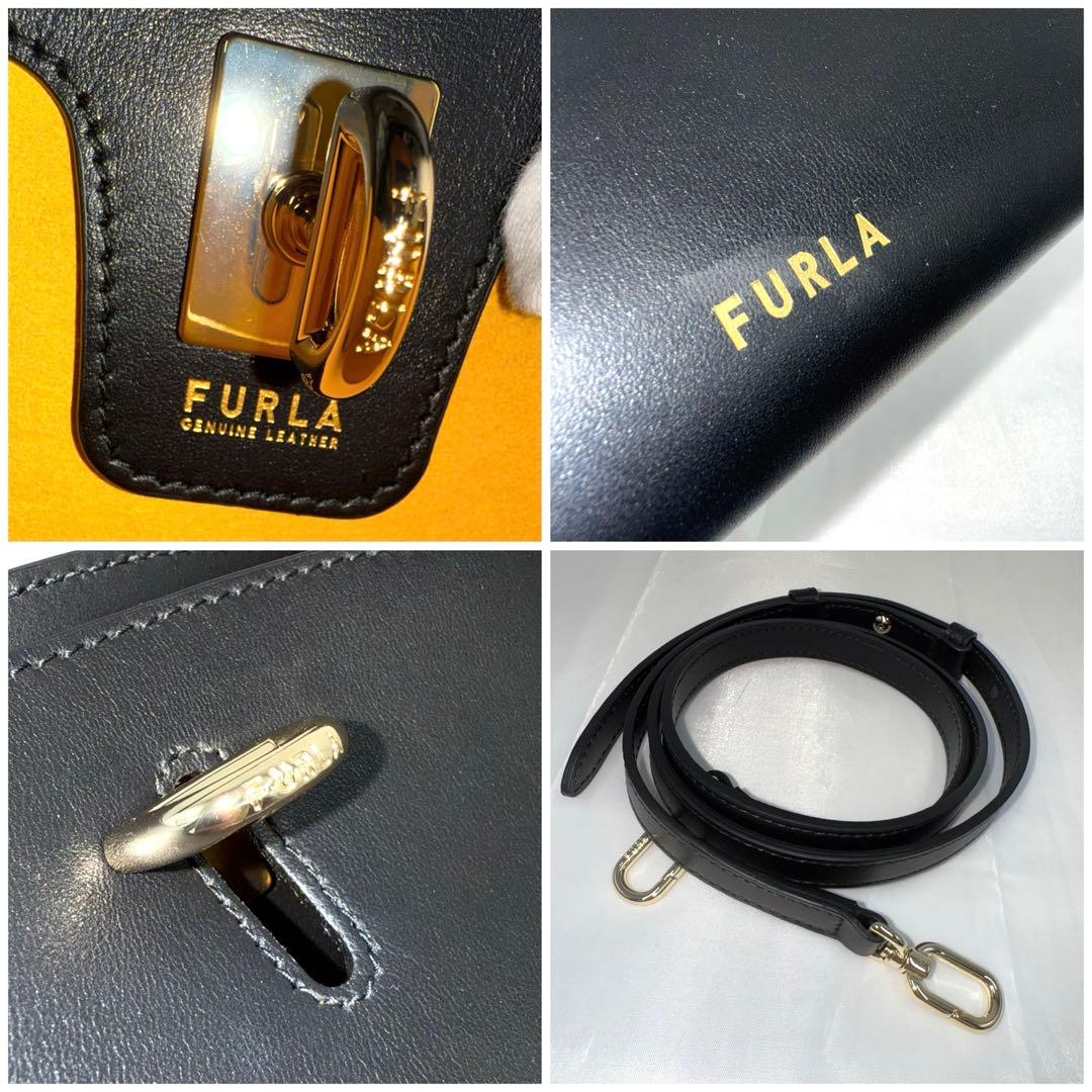 ✨美品✨フルラ ジェネシス S 2WAY ターンロック バッグ ブラック