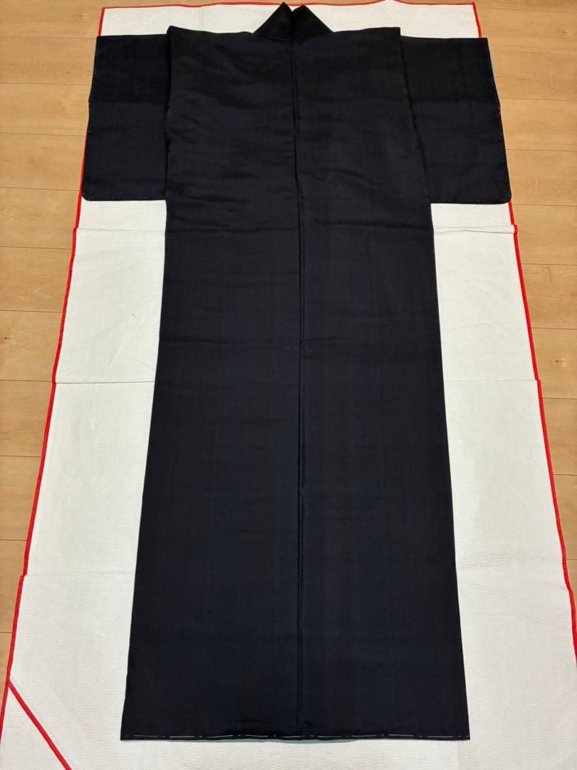 袷　紬　白山紬　色　裄66cm 正絹