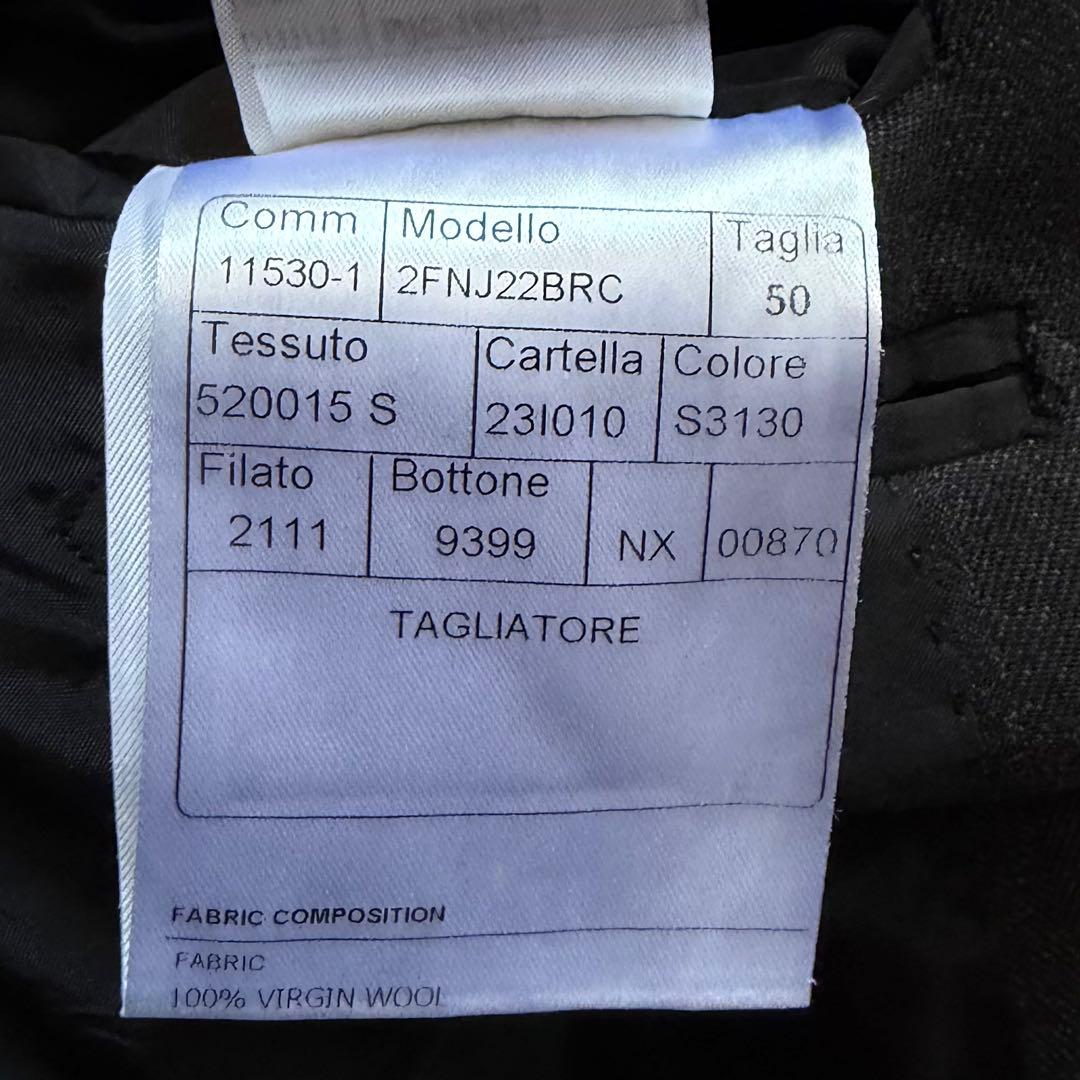 <24年モデル 極美品>TAGLIATORE ダークグレー ウール スーツ 50