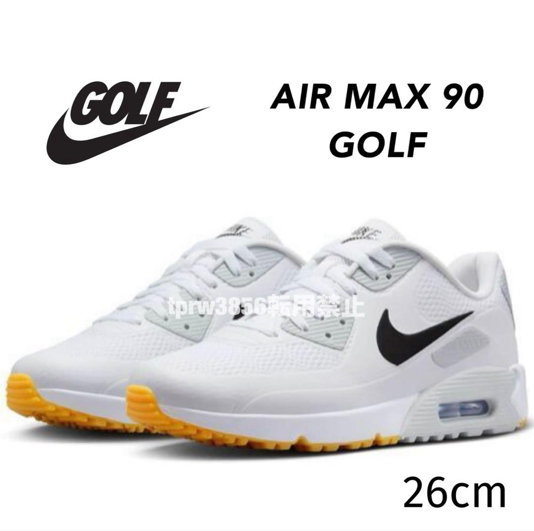 ナイキ ゴルフ 26cm エアマックス 90 シューズ スパイク 靴 白