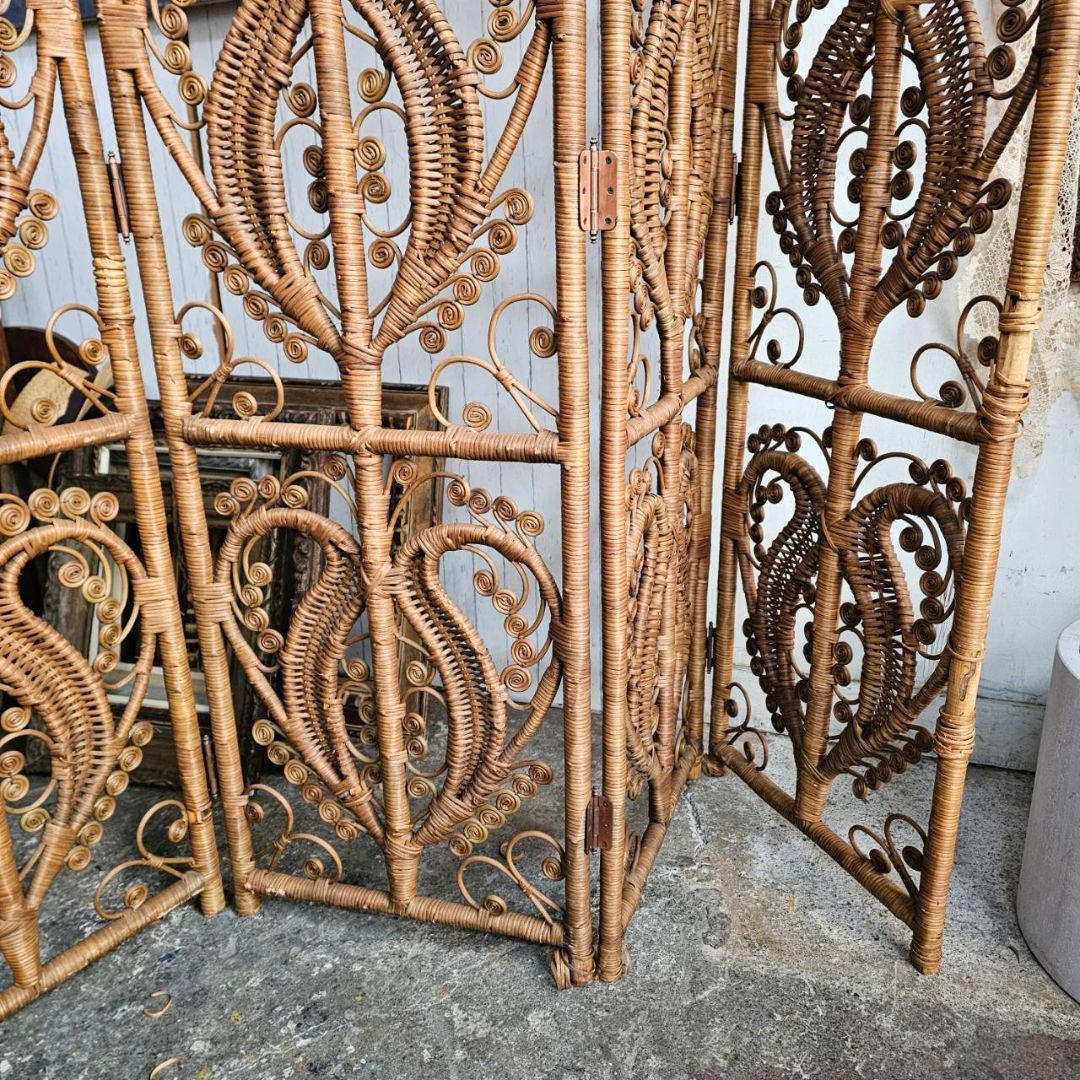 オールドラタン　パーテーション　インテリア　間仕切 ヴィンテージ