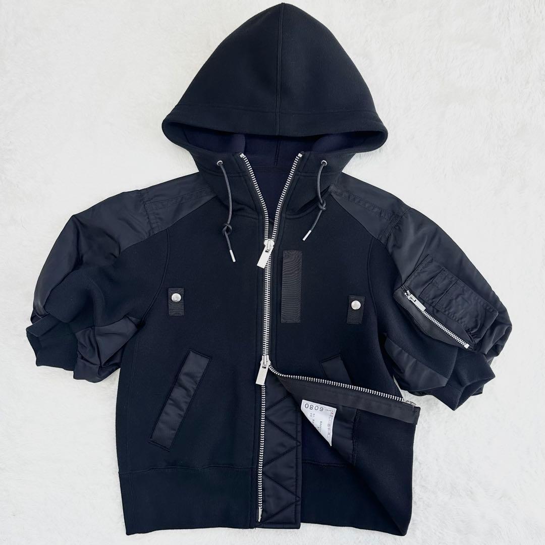 22SS 極美品✨sacai サカイ ブルゾン ジャケット ドッキング ブラック