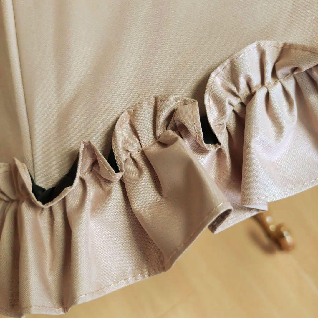 芦屋ロサブラン 完全遮光 フリル付きパゴダ日傘 ピンク